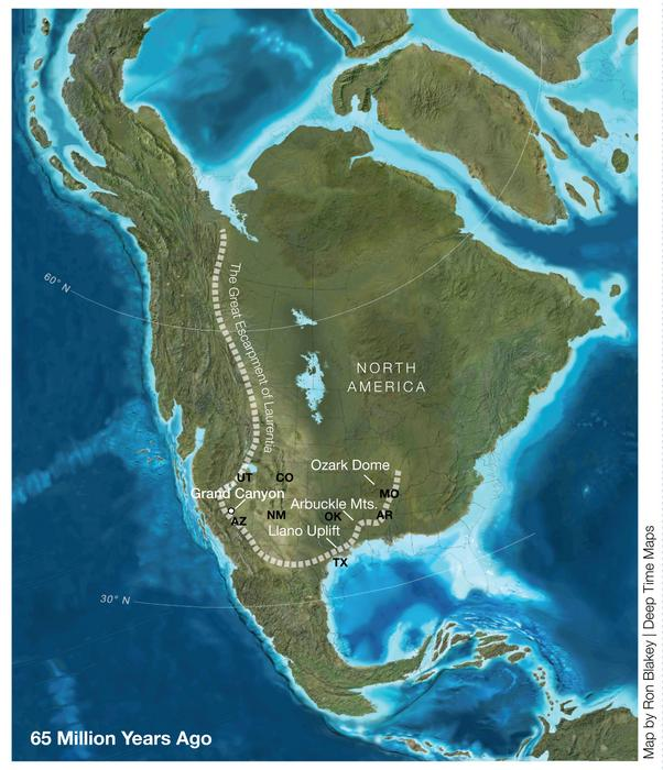 The reconstructed Escarpment running more than the length of ancient North America (known as Laurentia) 
